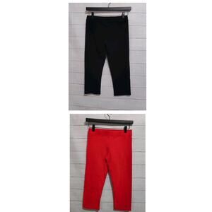 Pair Of Nordstrom Black & Coral Women's Capri Leggings Size Small
